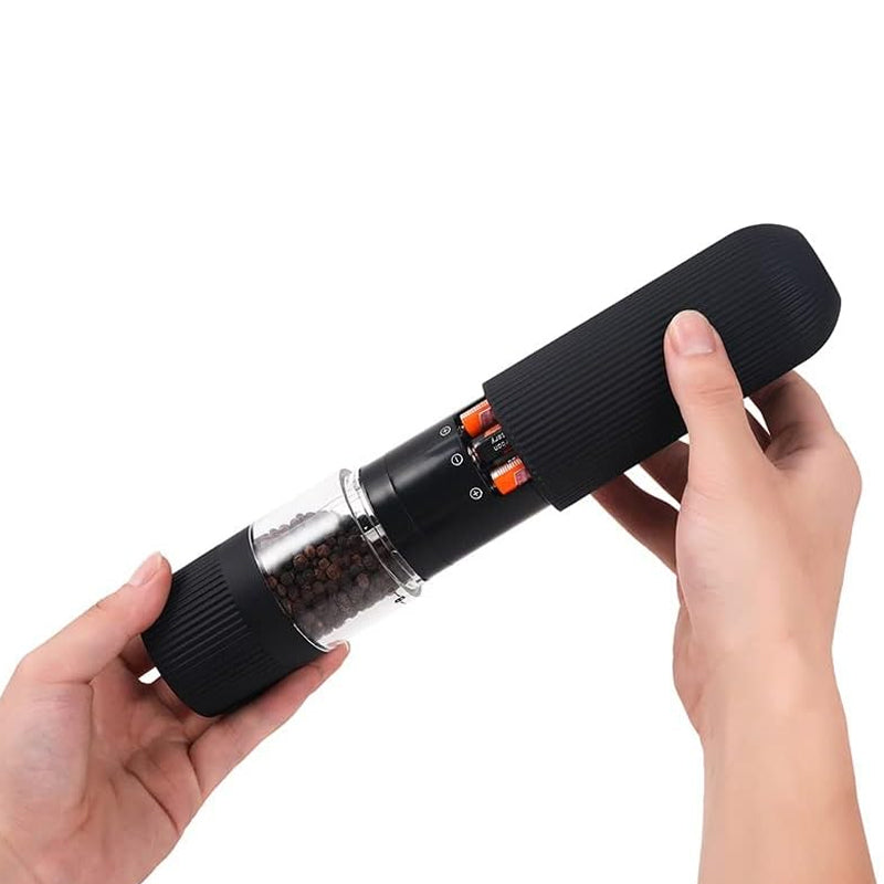 One-Hand Electric Salt Grinder and Pepper Mill with LED Light- Battery Operated