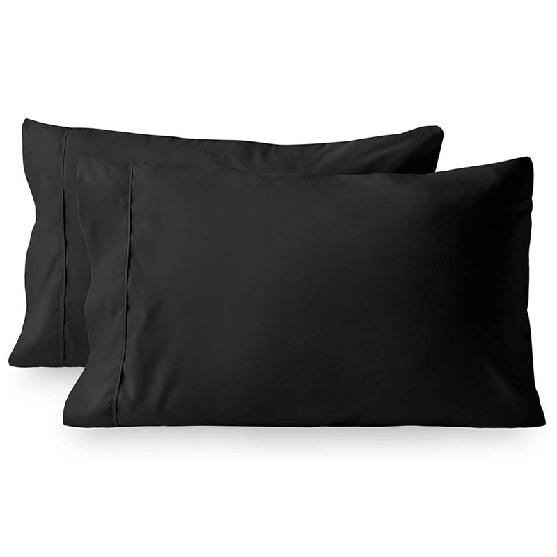 King/Queen Size Set of 2 Envelope Enclosure Solid Color Microfiber Pillowcases