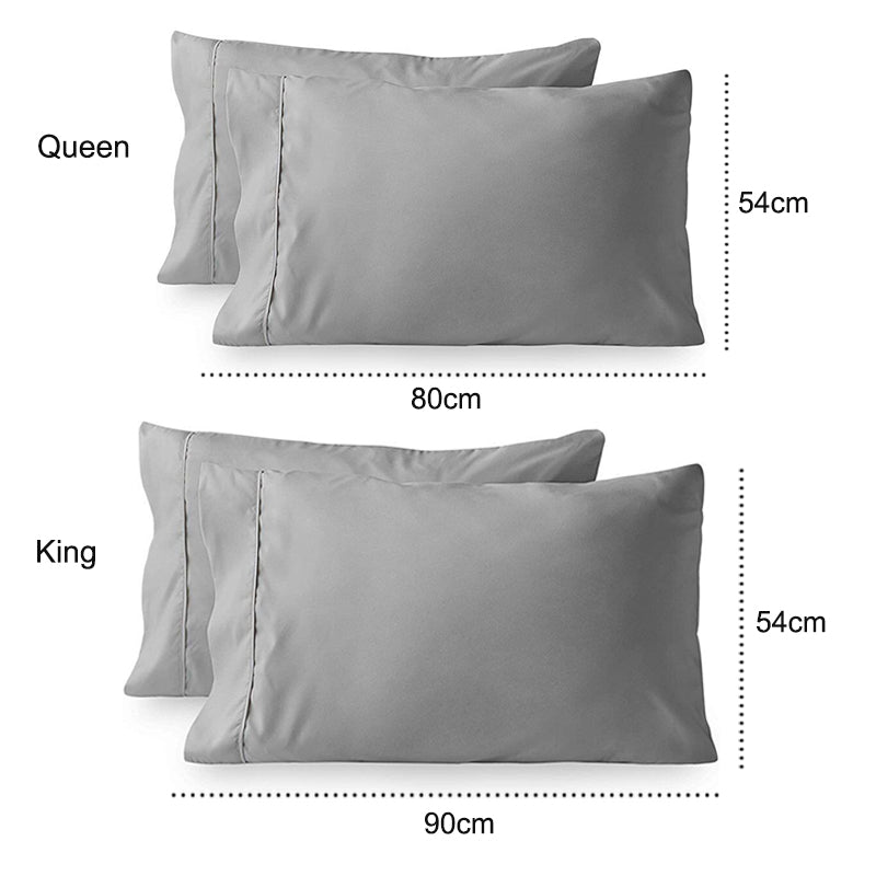King/Queen Size Set of 2 Envelope Enclosure Solid Color Microfiber Pillowcases