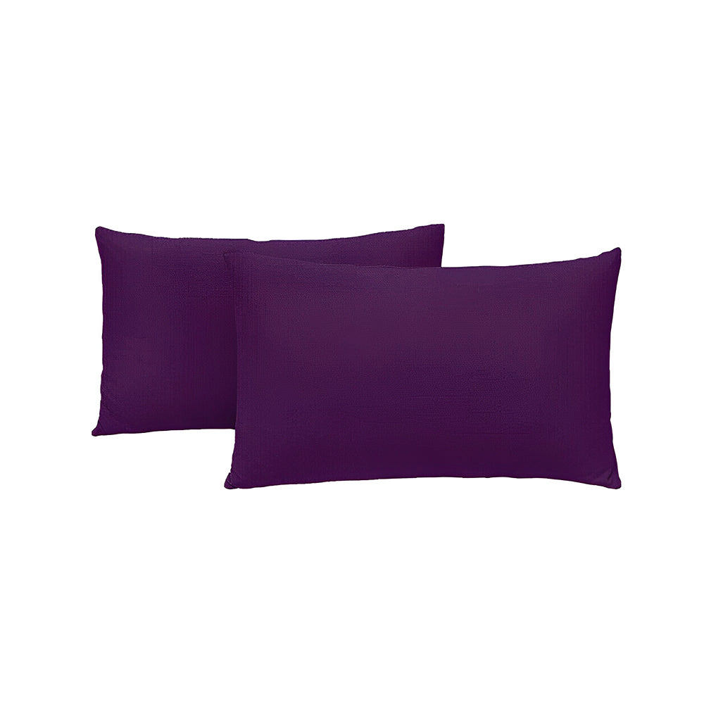 King/Queen Size Set of 2 Envelope Enclosure Solid Color Microfiber Pillowcases