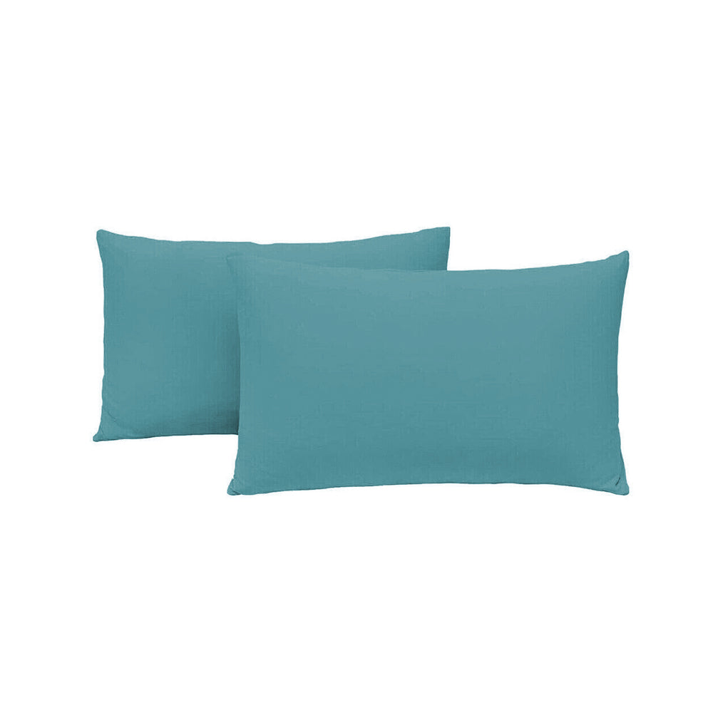 King/Queen Size Set of 2 Envelope Enclosure Solid Color Microfiber Pillowcases
