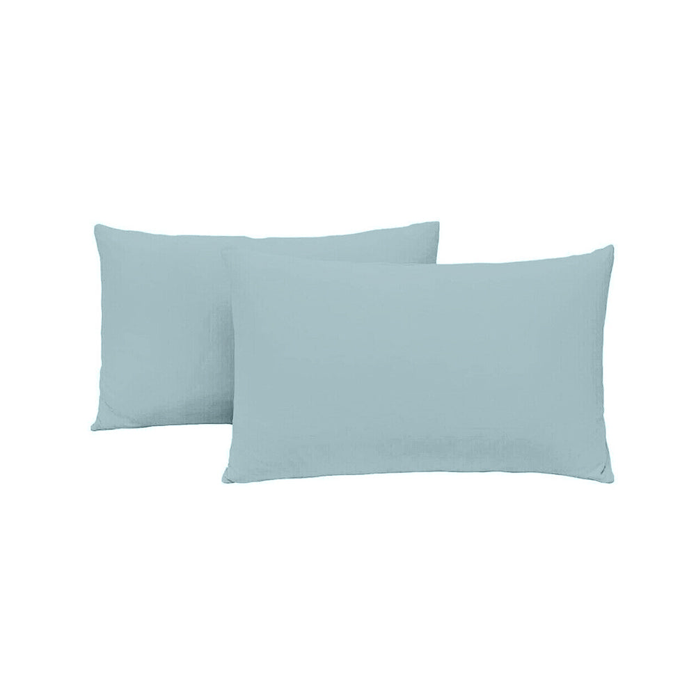 King/Queen Size Set of 2 Envelope Enclosure Solid Color Microfiber Pillowcases