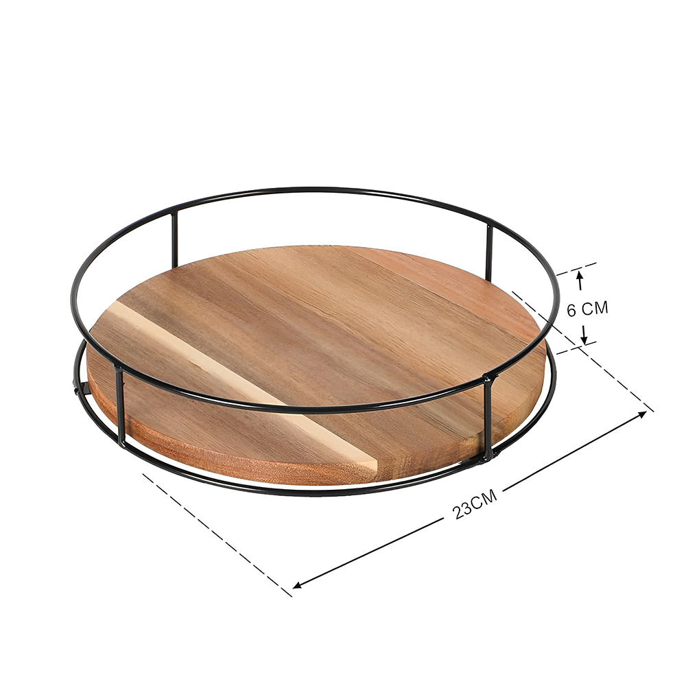 STORFEX 9 Inch Wood Lazy Susan Organizer - Premium Wooden Turntable