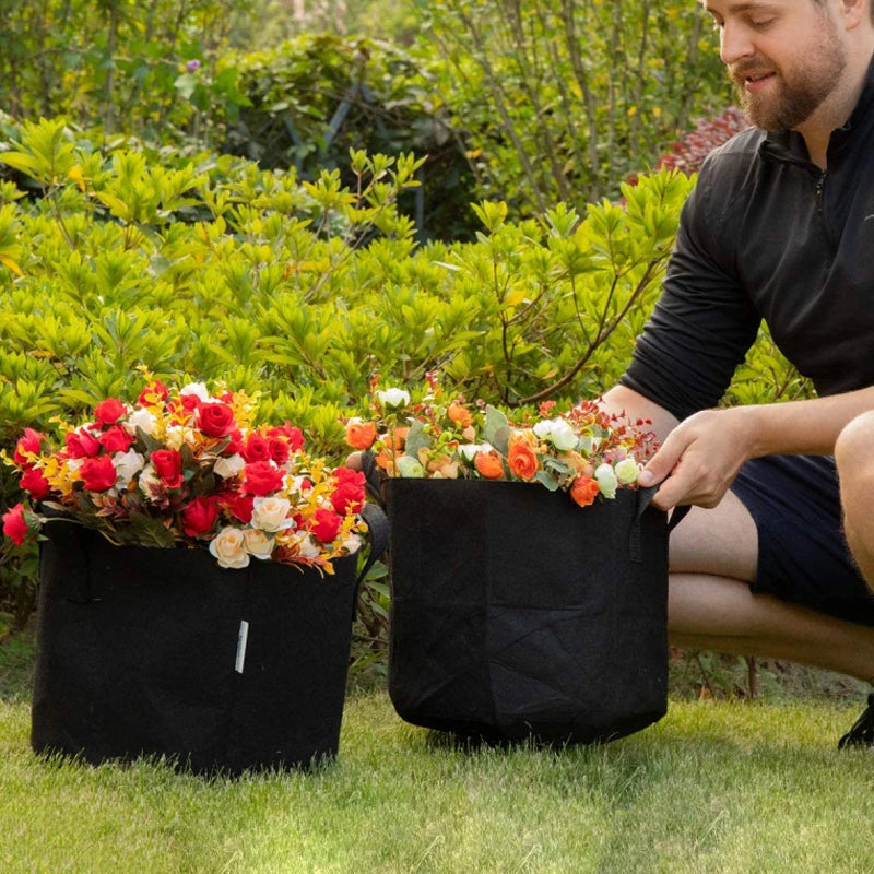 Non-Woven Fabric Reusable and Breathable Growing Planter Pots in 5, 10, and 20 Gallon