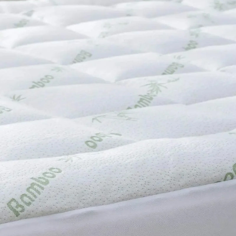Thick and Breathable Natural Bamboo Mattress Topper Soft Quilted Bed Protector