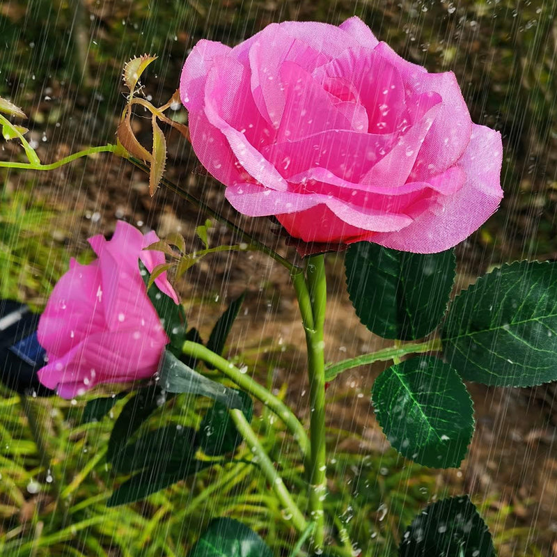 75cm Long Stemmed Garden Rose Decorative Outdoor Garden Flower Light- Solar Powered