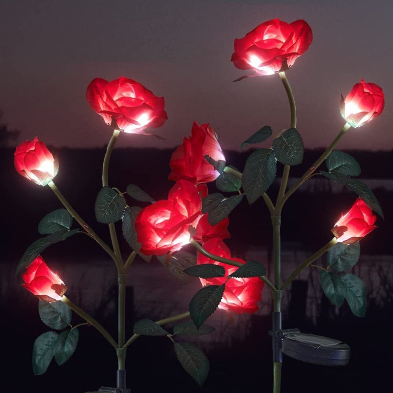 75cm Long Stemmed Garden Rose Decorative Outdoor Garden Flower Light- Solar Powered