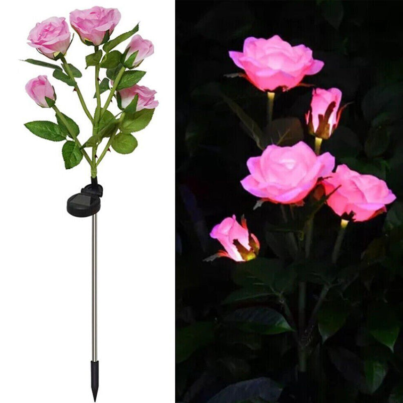 75cm Long Stemmed Garden Rose Decorative Outdoor Garden Flower Light- Solar Powered
