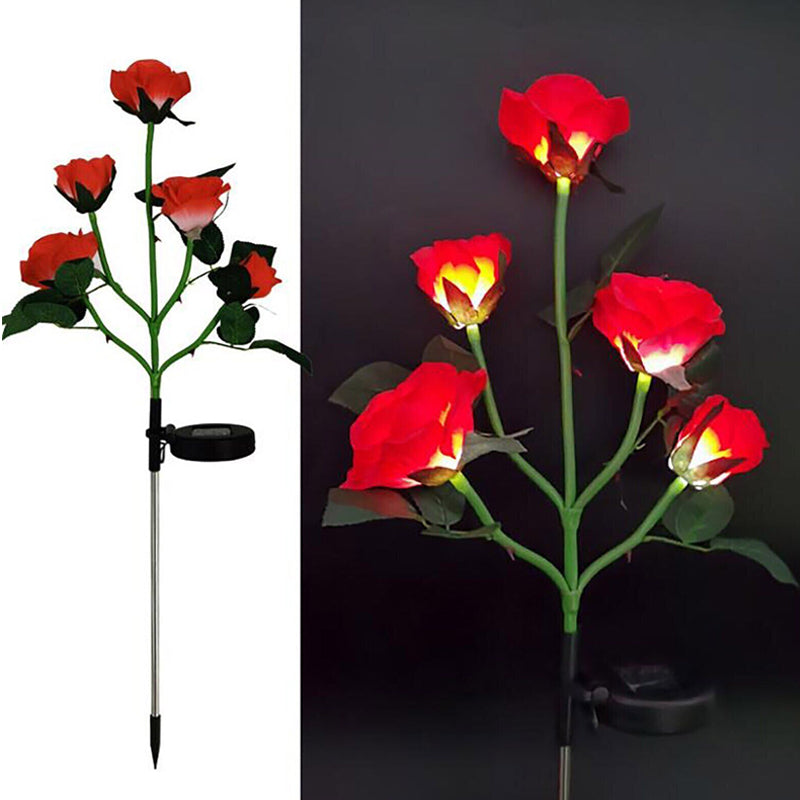 75cm Long Stemmed Garden Rose Decorative Outdoor Garden Flower Light- Solar Powered