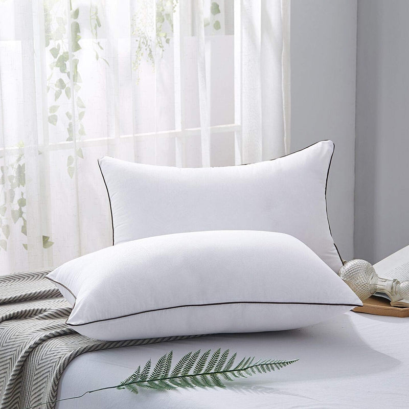 Pack of 2 Hotel Quality Comfortable and Washable High Support Medium Firm Pillows