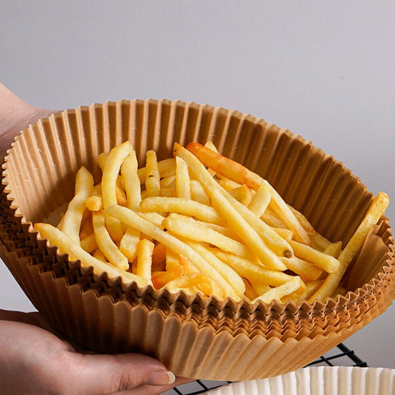 50pcs Air Fryer Disposable Non-Stick Pan Parchment Baking Paper Liner - Available in Round and Square
