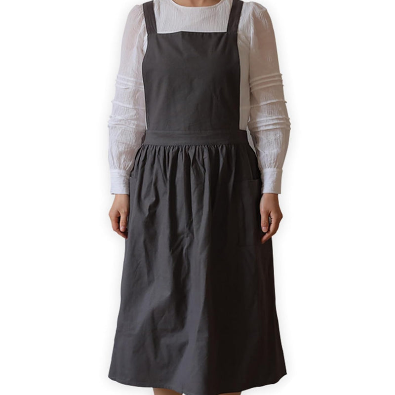 Women Cotton Linen Cross Apron Housework Baking Protector