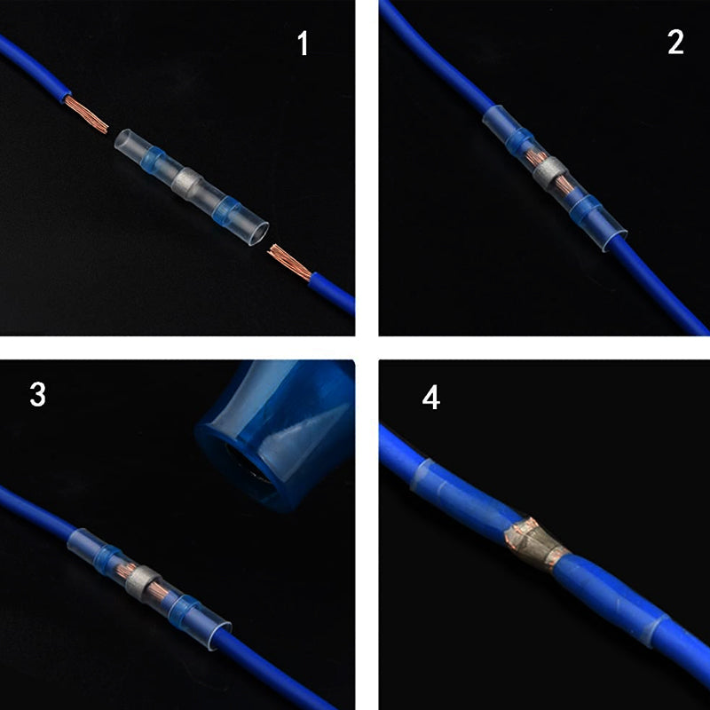 Waterproof Terminals Solder Seal Sleeve Heat Shrink Butt Wire Connectors