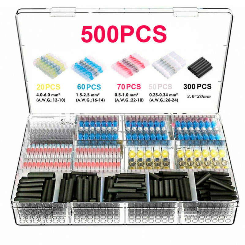 Waterproof Terminals Solder Seal Sleeve Heat Shrink Butt Wire Connectors