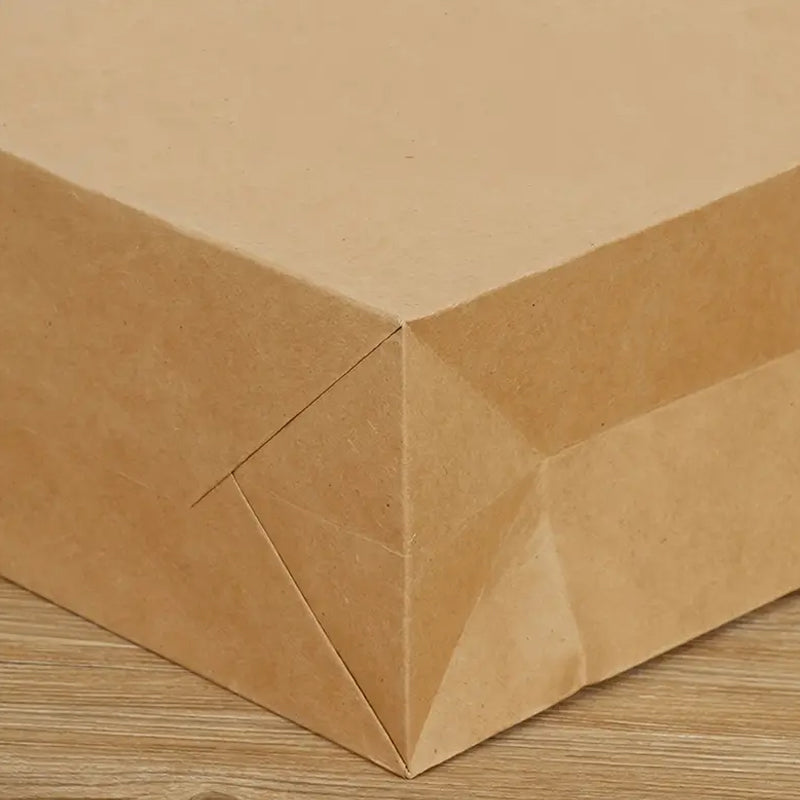 50pcs Brown Kraft Paper Bags with Handle for Gifts and Souvenirs - Available in S, M, L