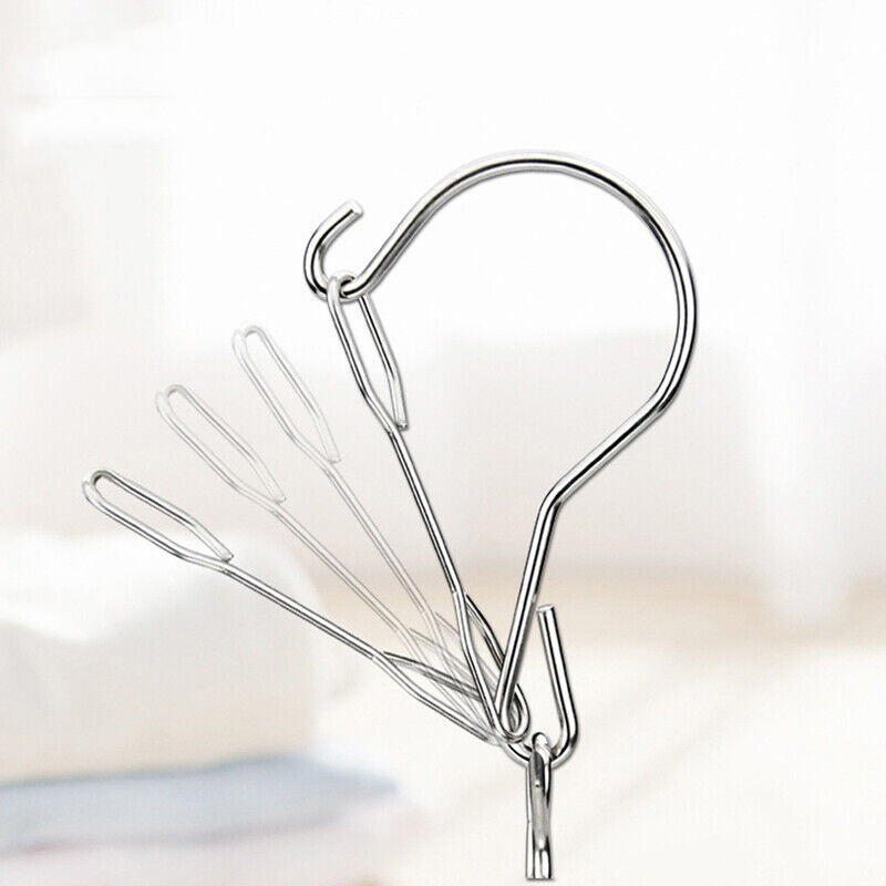 30 Pegs Thickened Stainless Steel Underwear Sock Hanger Laundry Airer Dryer Rack