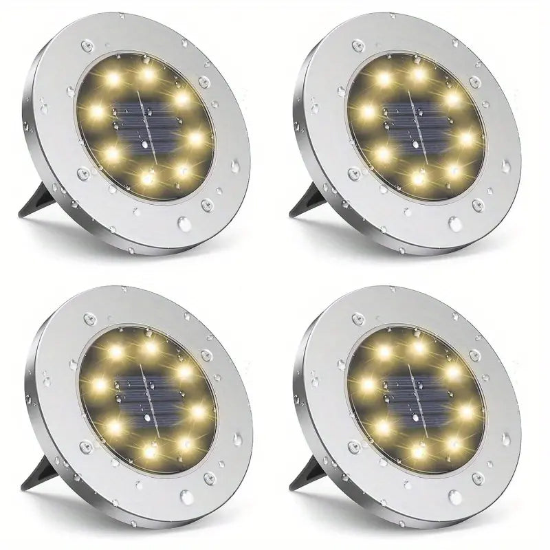 8-LEDS Waterproof Solar Ground Garden Lights