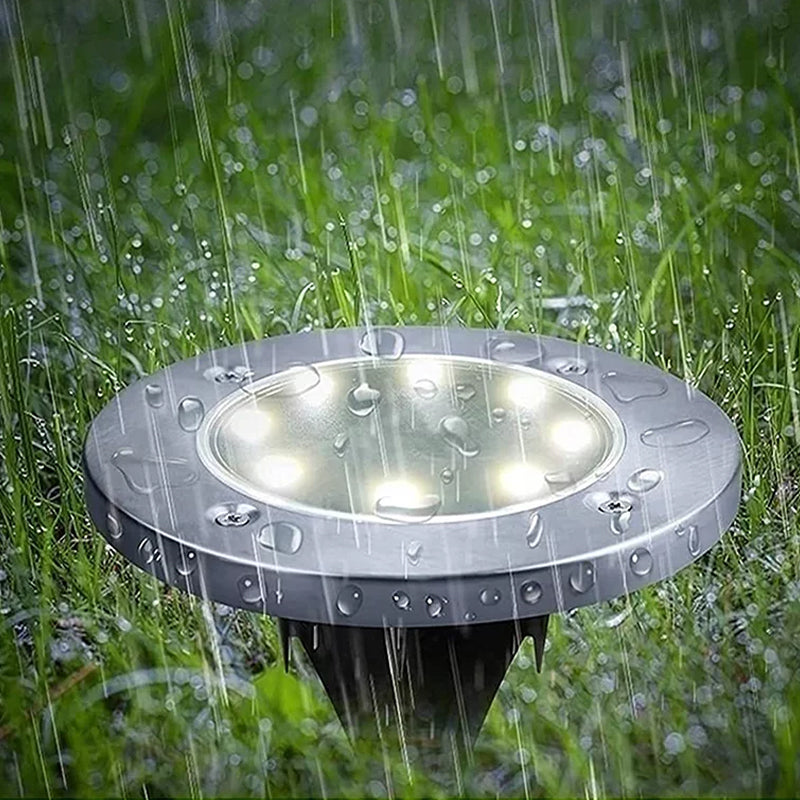 8-LEDS Waterproof Solar Ground Garden Lights