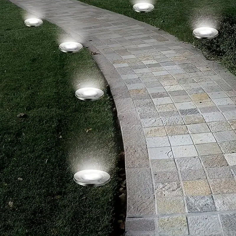 8-LEDS Waterproof Solar Ground Garden Lights