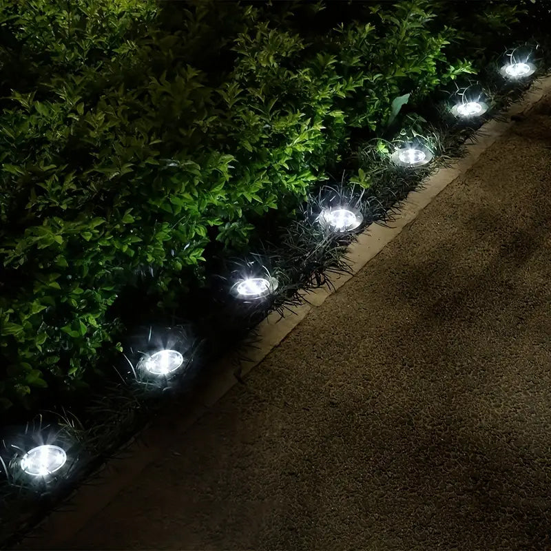 8-LEDS Waterproof Solar Ground Garden Lights