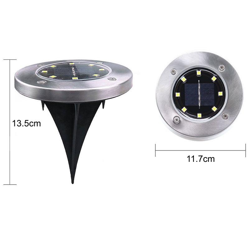 8-LEDS Waterproof Solar Ground Garden Lights