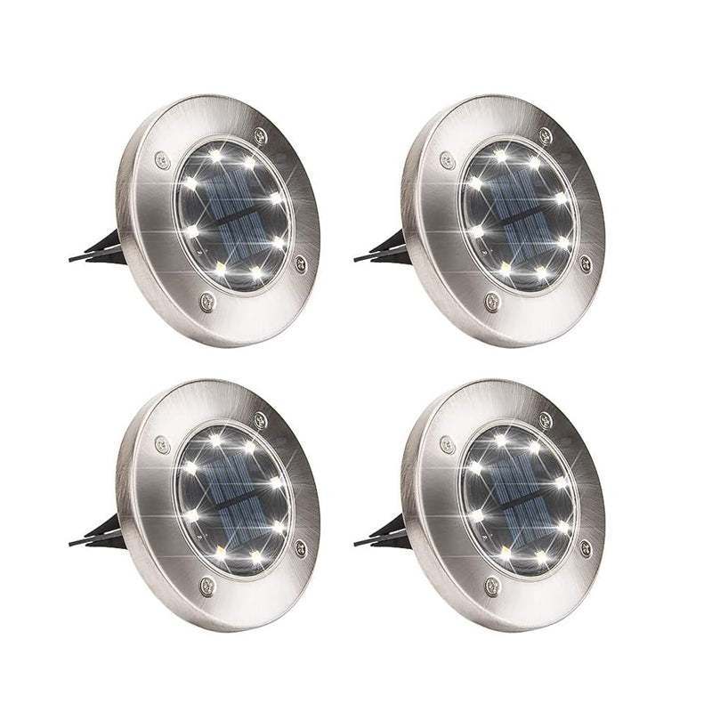 8-LEDS Waterproof Solar Ground Garden Lights