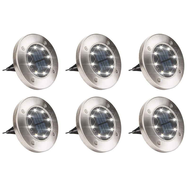 8-LEDS Waterproof Solar Ground Garden Lights