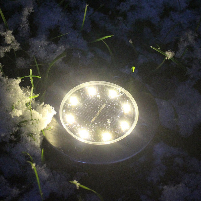 8-LEDS Waterproof Solar Ground Garden Lights