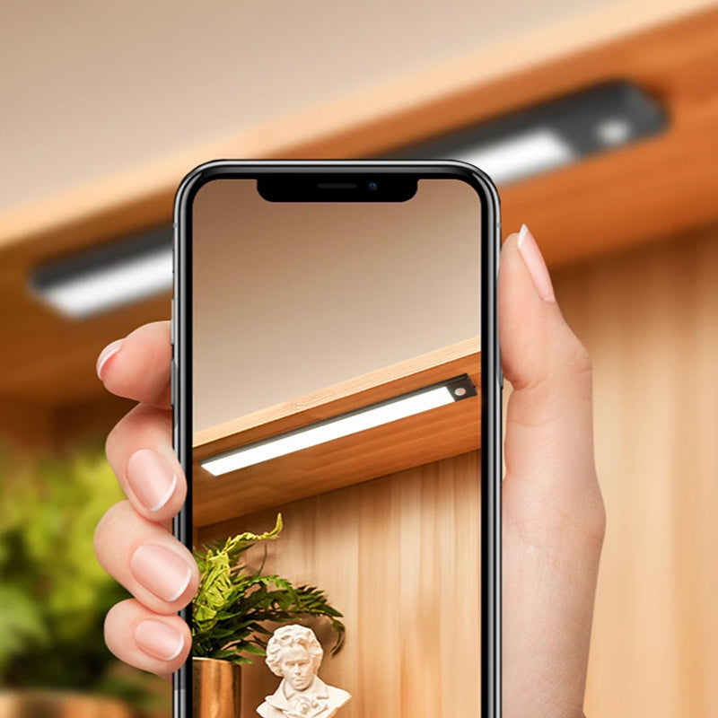 Super Slim LED Motion Sensor Under Closet Cabinet Magnetic Lamp - USB Charging