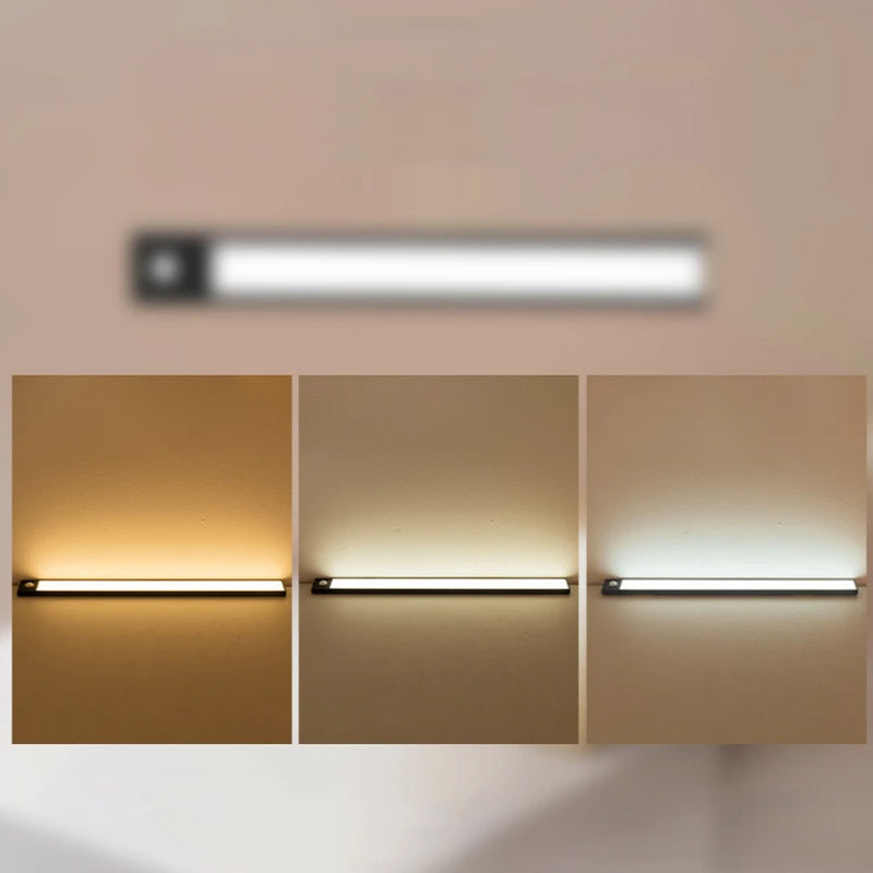 Super Slim LED Motion Sensor Under Closet Cabinet Magnetic Lamp - USB Charging