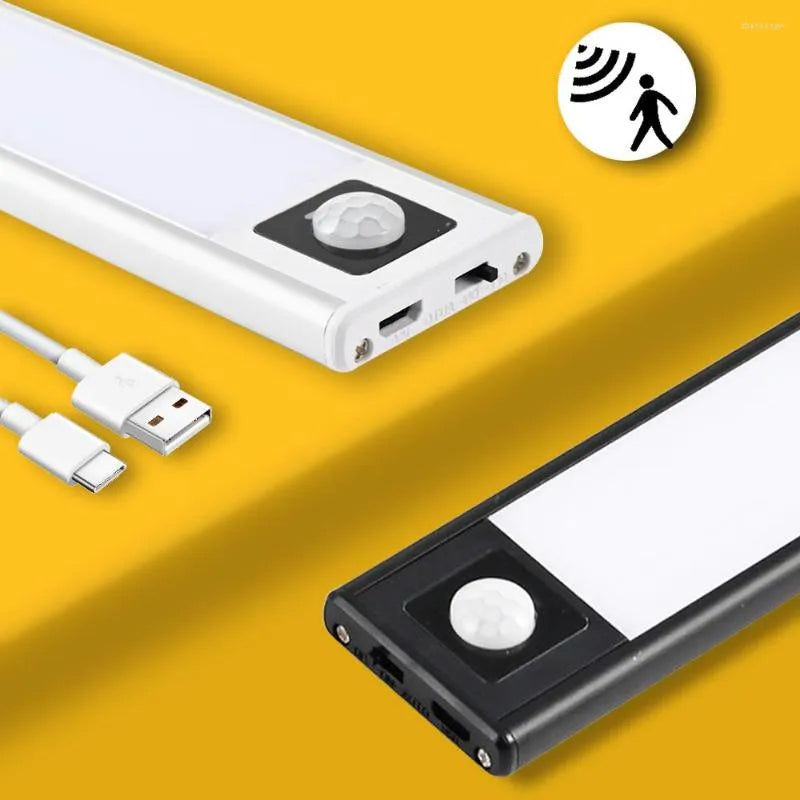 Super Slim LED Motion Sensor Under Closet Cabinet Magnetic Lamp - USB Charging
