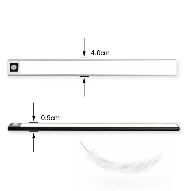 Super Slim LED Motion Sensor Under Closet Cabinet Magnetic Lamp - USB Charging