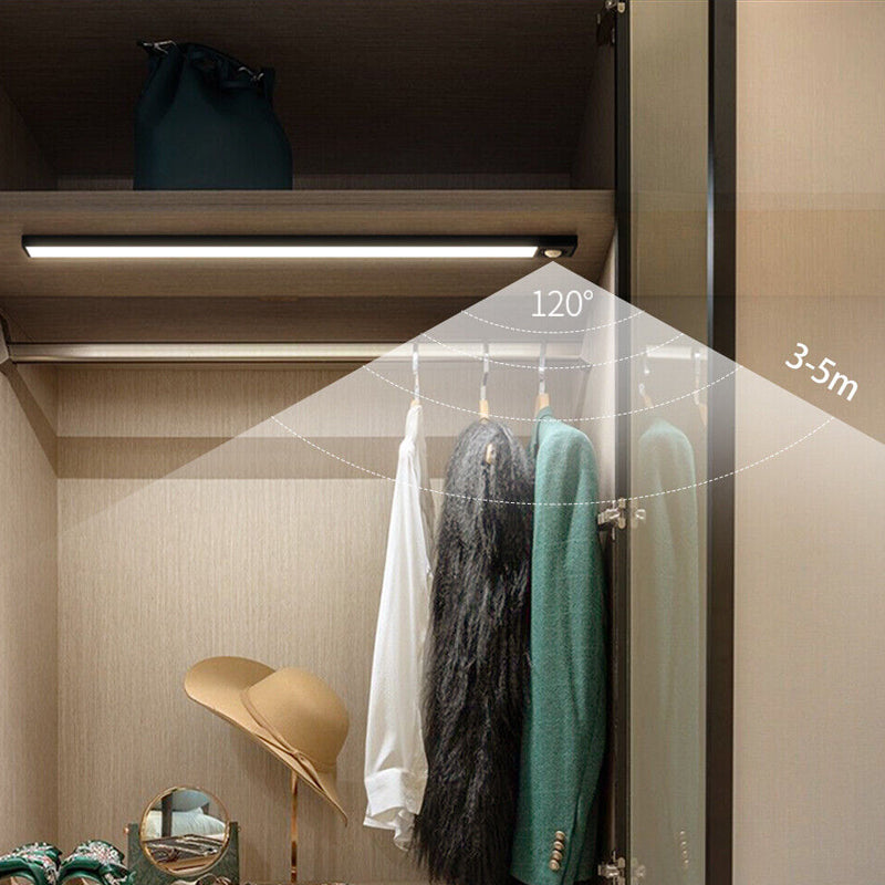 Super Slim LED Motion Sensor Under Closet Cabinet Magnetic Lamp - USB Charging