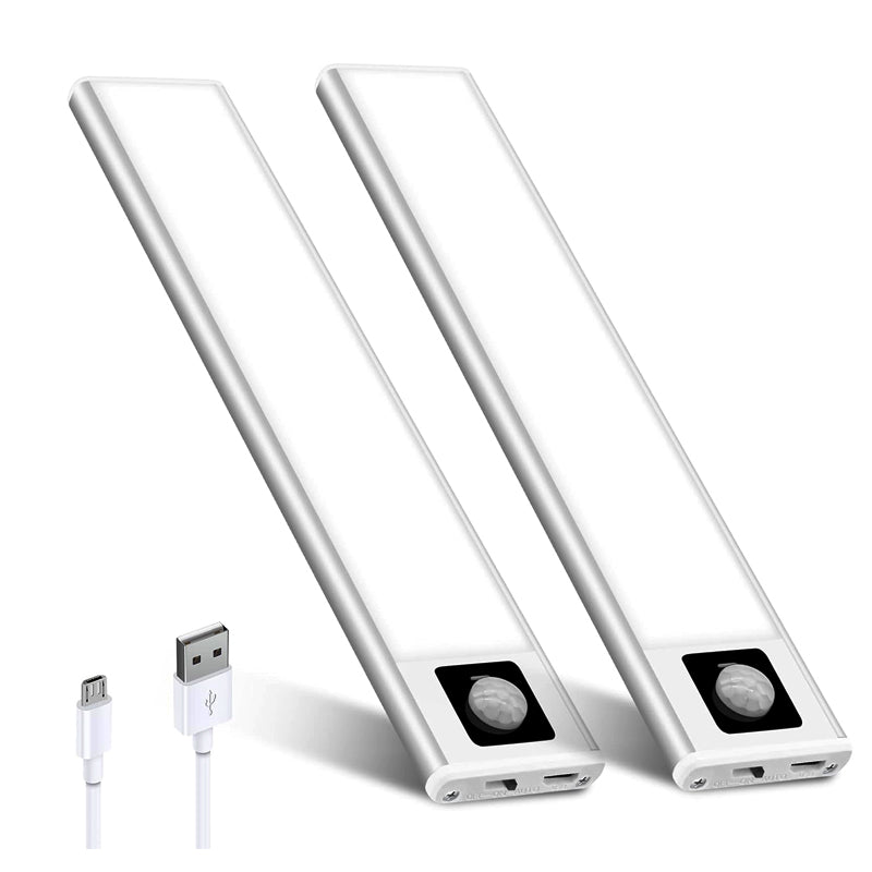 Super Slim LED Motion Sensor Under Closet Cabinet Magnetic Lamp - USB Charging