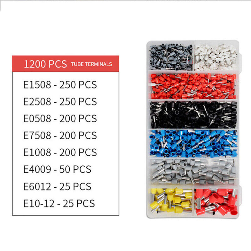 1200 Ferrule Wire End Terminal Ratchet Crimping Plier Kit