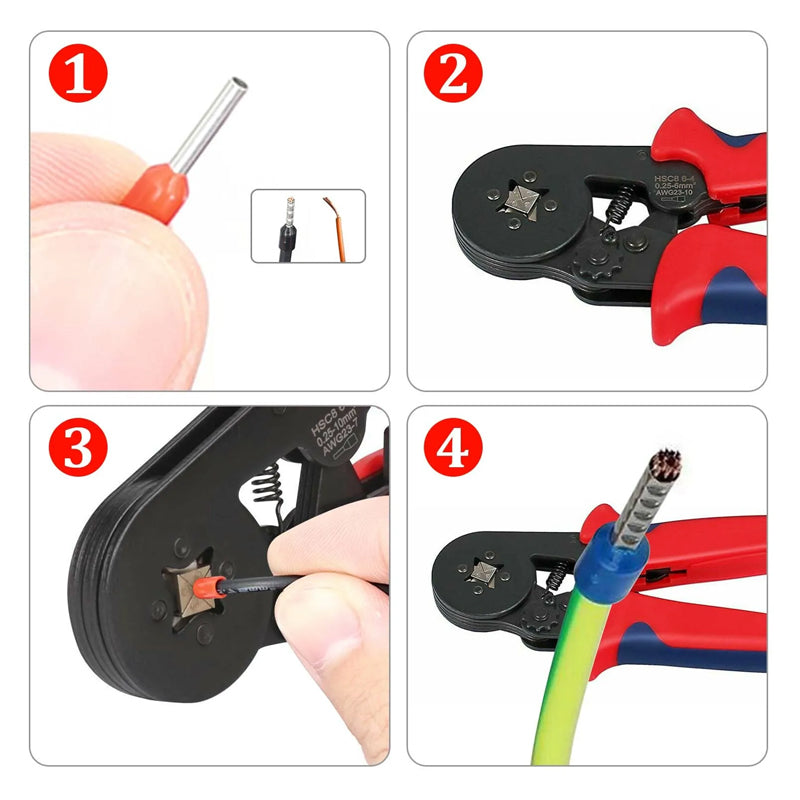 1200 Ferrule Wire End Terminal Ratchet Crimping Plier Kit