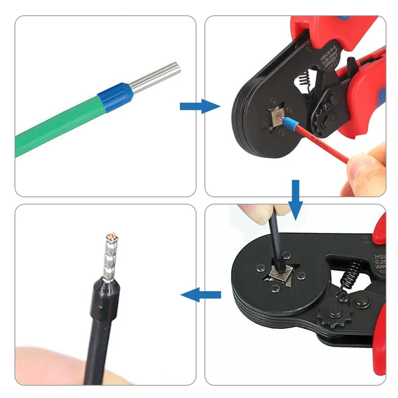 1200 Ferrule Wire End Terminal Ratchet Crimping Plier Kit