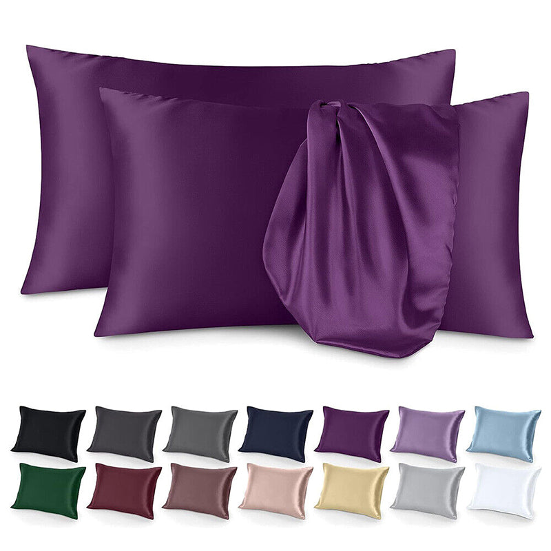 Luxury Satin Silk Pillow Case - 2 pcs