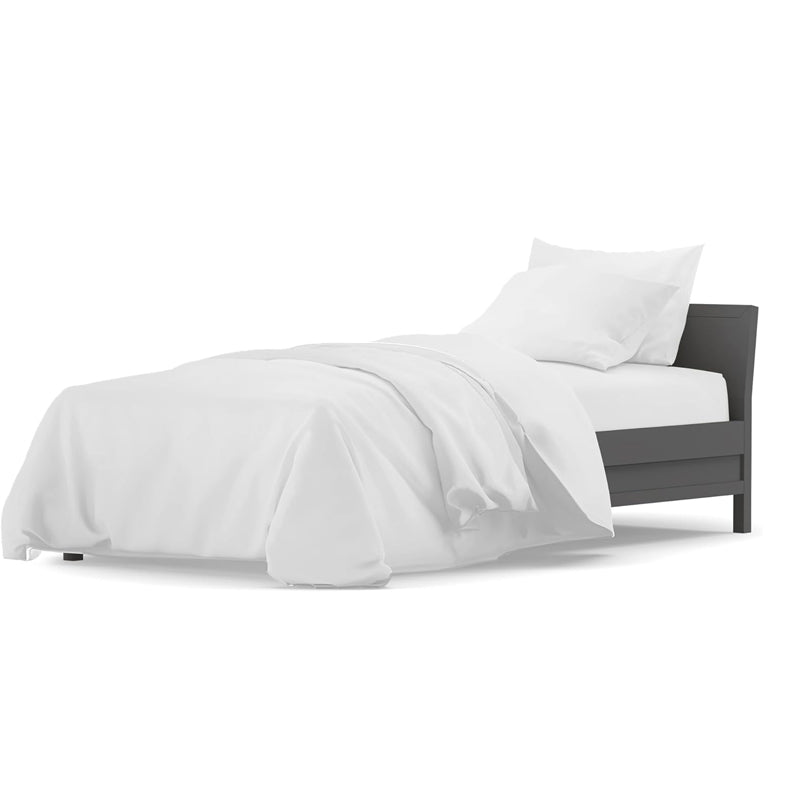 Hotel Quality Cottony Soft White Linen Fitted Flat Sheet and Pillowcases Set