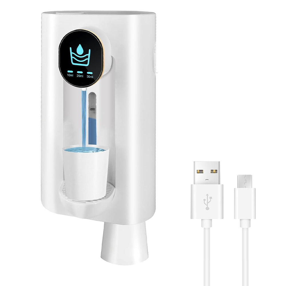 Automatic Wall-Mounted Mouthwash Dispenser for Bathroom with Magnetic Cups - USB Rechargeable
