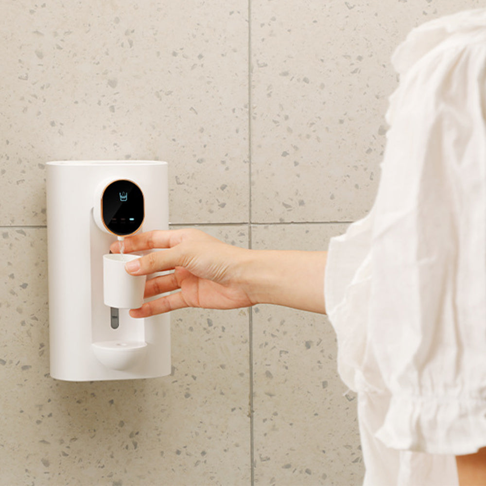 Automatic Wall-Mounted Mouthwash Dispenser for Bathroom with Magnetic Cups - USB Rechargeable