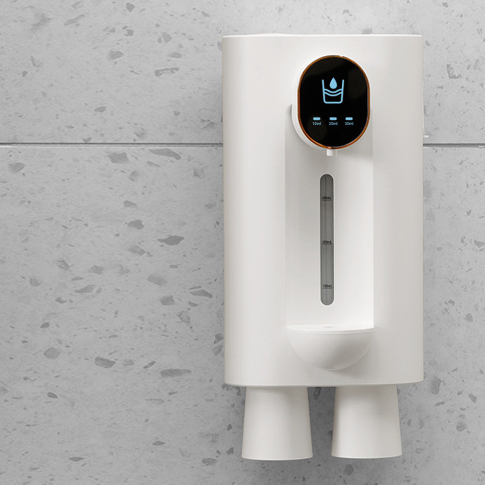 Automatic Wall-Mounted Mouthwash Dispenser for Bathroom with Magnetic Cups - USB Rechargeable