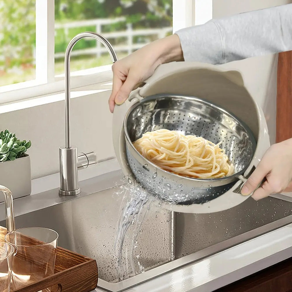4-in-1 Stainless Steel Colander Set Versatile Kitchen Strainer