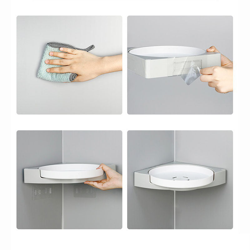 360° Rotate Shower Caddy Corner Lazy Susan Organizer Turntable