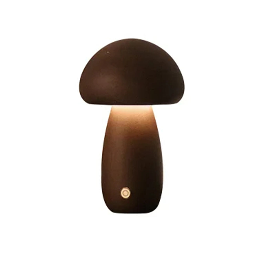 Wooden Mushroom LED Night Light for Bedroom - USB Rechargeable