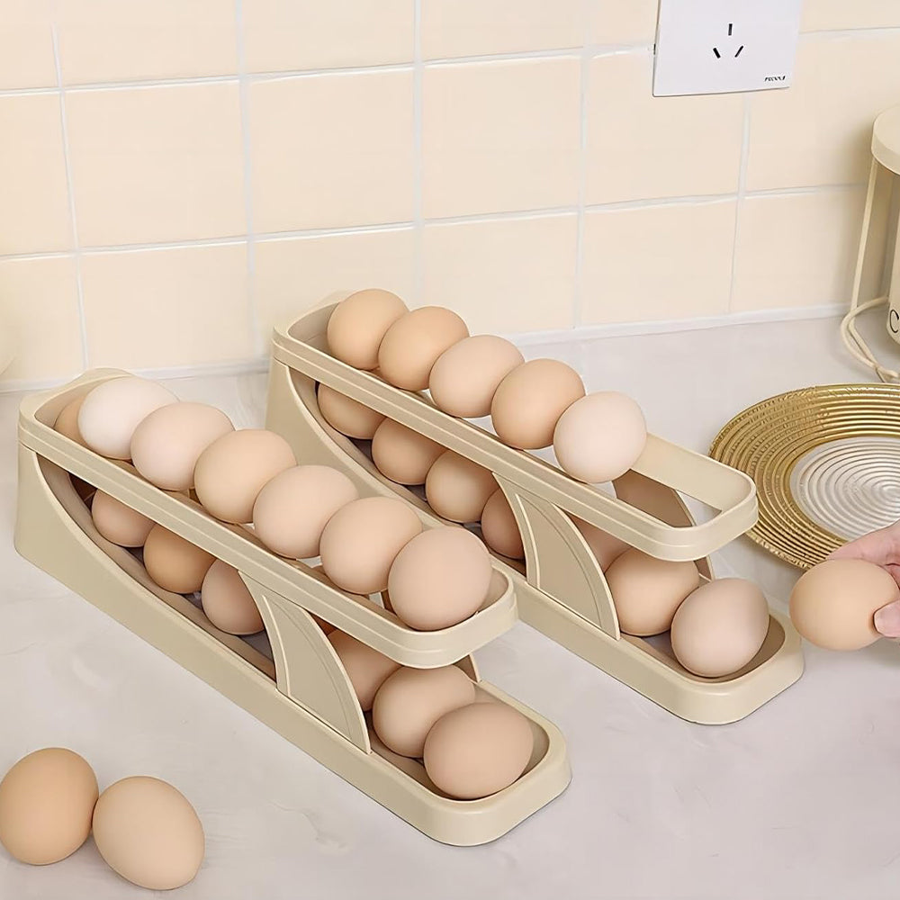 Double-Layer Roll Down Refrigerator Egg Dispense Tray