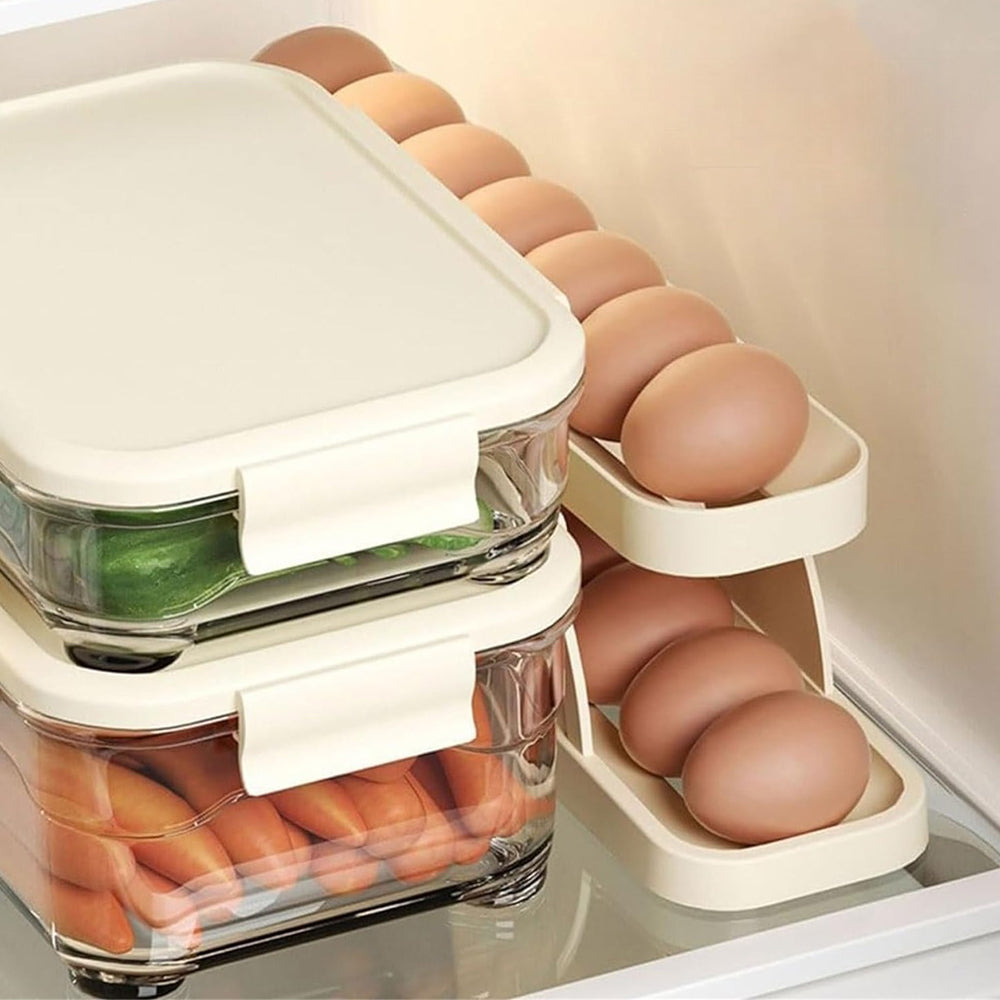 Double-Layer Roll Down Refrigerator Egg Dispense Tray