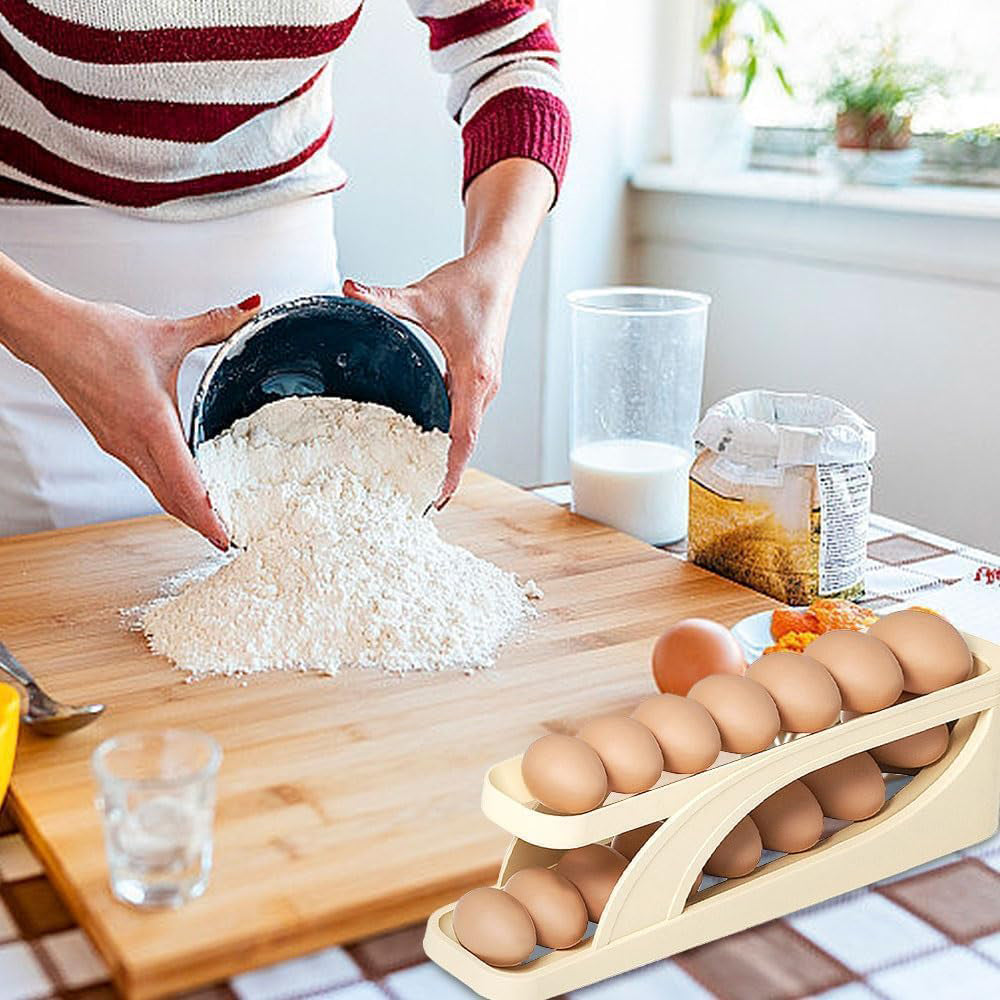 Double-Layer Roll Down Refrigerator Egg Dispense Tray