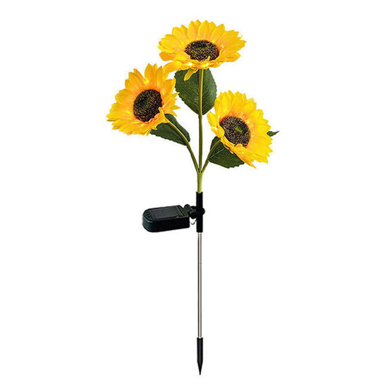 Waterproof LED Solar Sunflower Stake Lights for Garden Déco