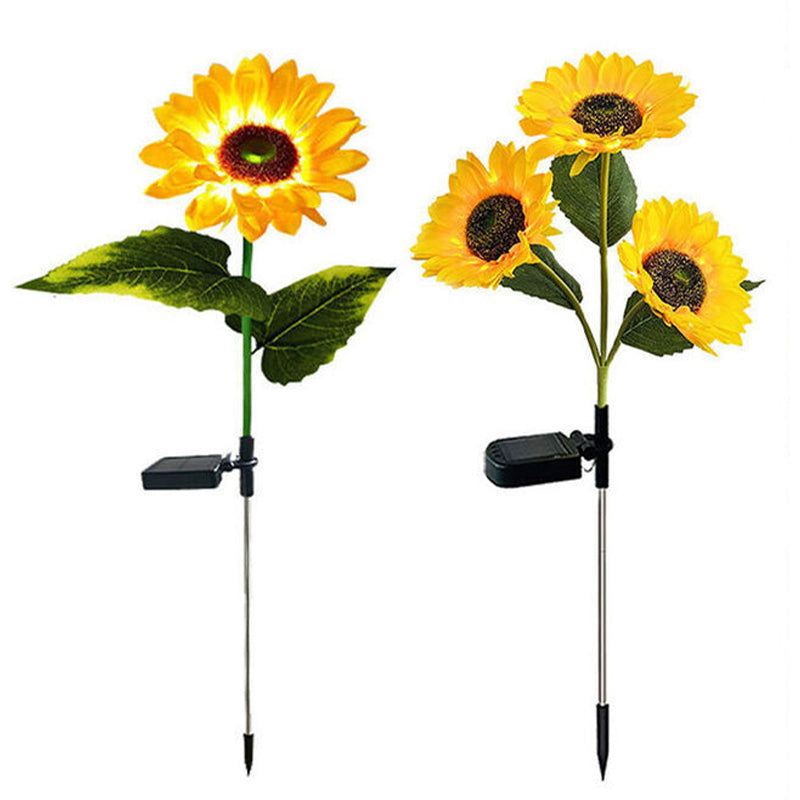 Waterproof LED Solar Sunflower Stake Lights for Garden Déco